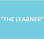 Turquoise box with "THE LEARNER" text