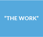 Blue box with "THE WORK" text